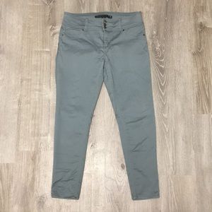 High Waisted Light Slate Blue Skinny Denim Jeans